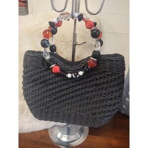 Cappelli Straworld Handbag with beaded handle